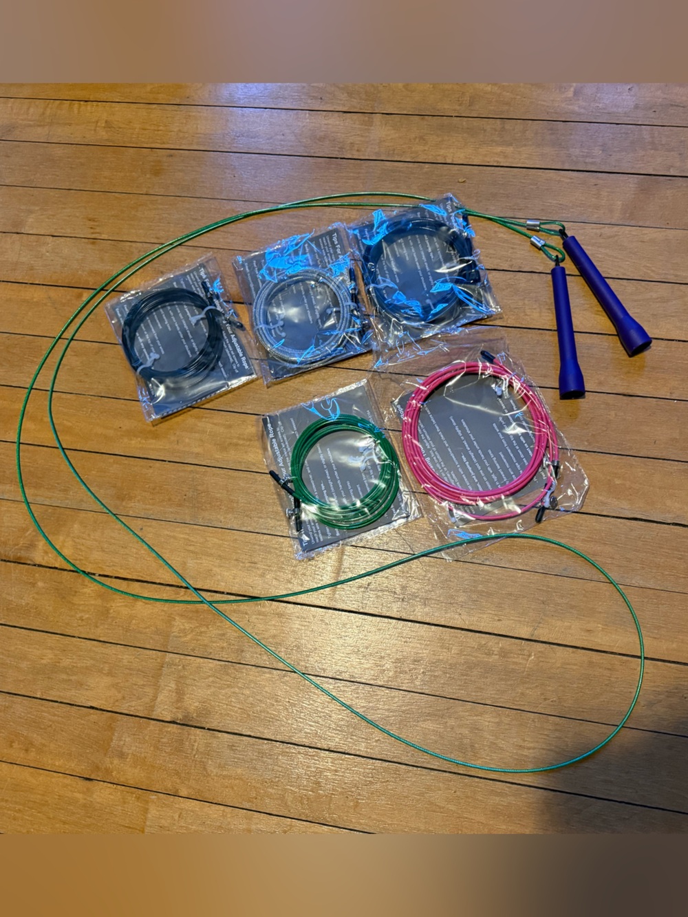 Replacement Jump Rope Cable Set - Green and Multicolor